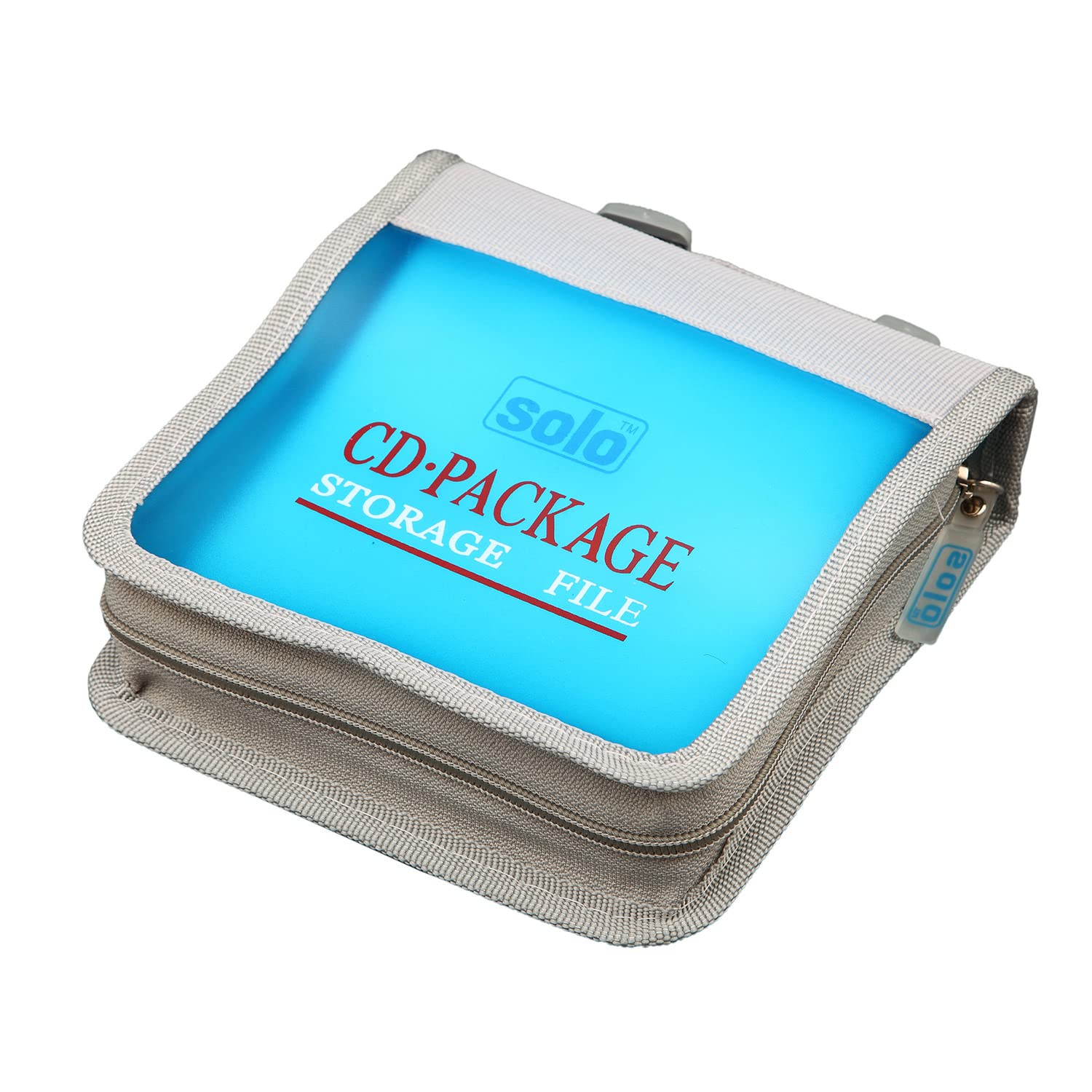 Solo CD -032 Computer CD Wallet, Zipper 32 CD -Frosted Blue