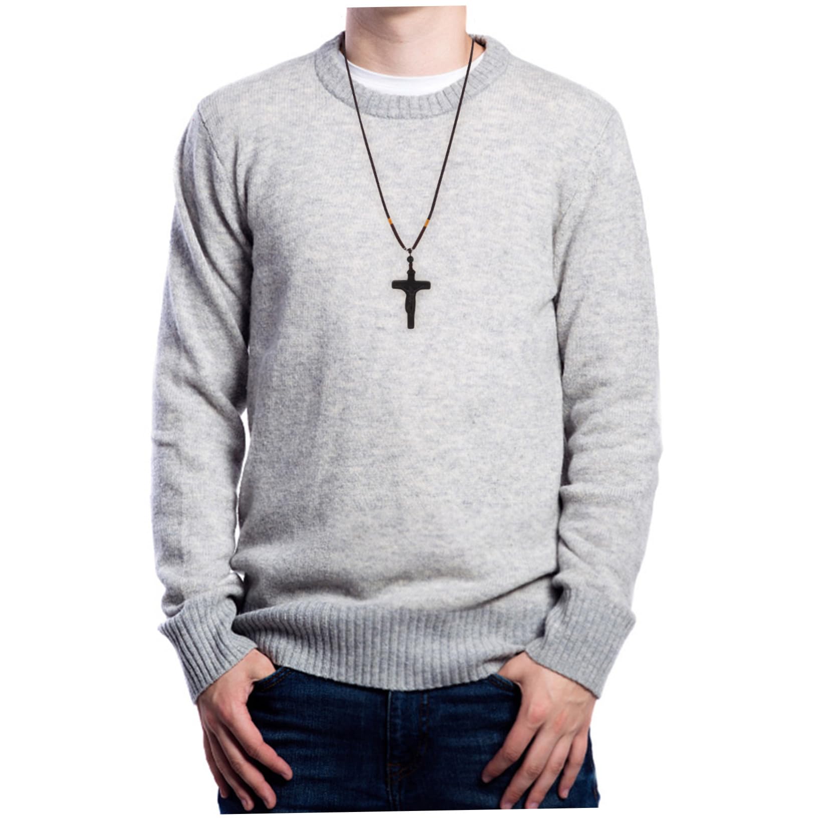 Alipis 4piezas Collar Colgante De Cruz De Madera Tallada Accesorio Religioso Para Hombres y Mujeres Decoración Elegante Para y Uso Diario