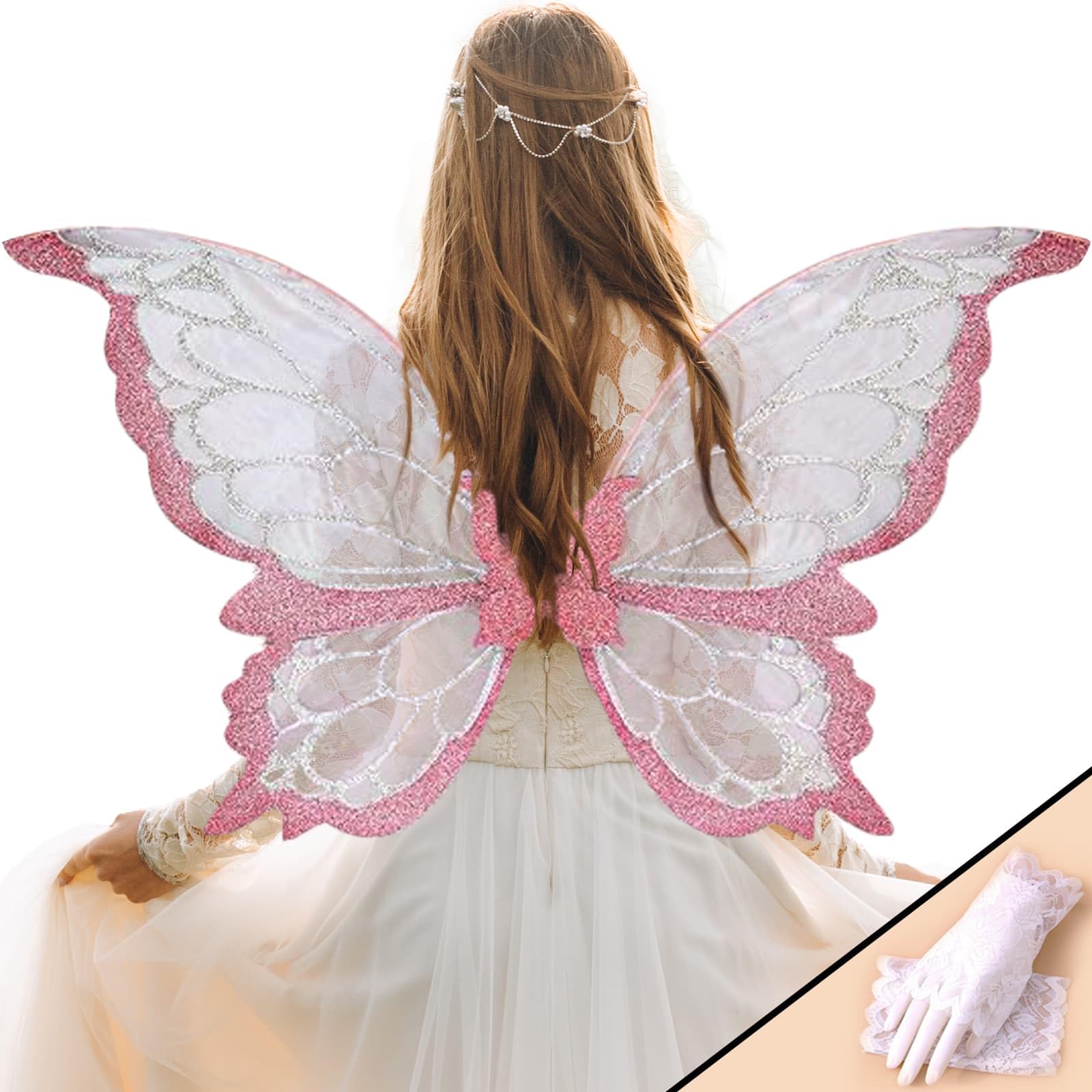 YKW Fairy Wings for Women, Butterfly Costume Wings for Halloween, Wedding Photography,Cosplay & Stage Performance Accessories