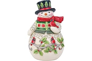 Jim Shore Heartwood Creek Snowman with Cardinal Scene Figurine