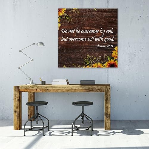 Miniatura 6 de Lienzo decorativo para pared con frase Do Not Be Overcome By Evil, But Overcome Evil with Good Quote Good Quote, impresiones artísticas para pared
