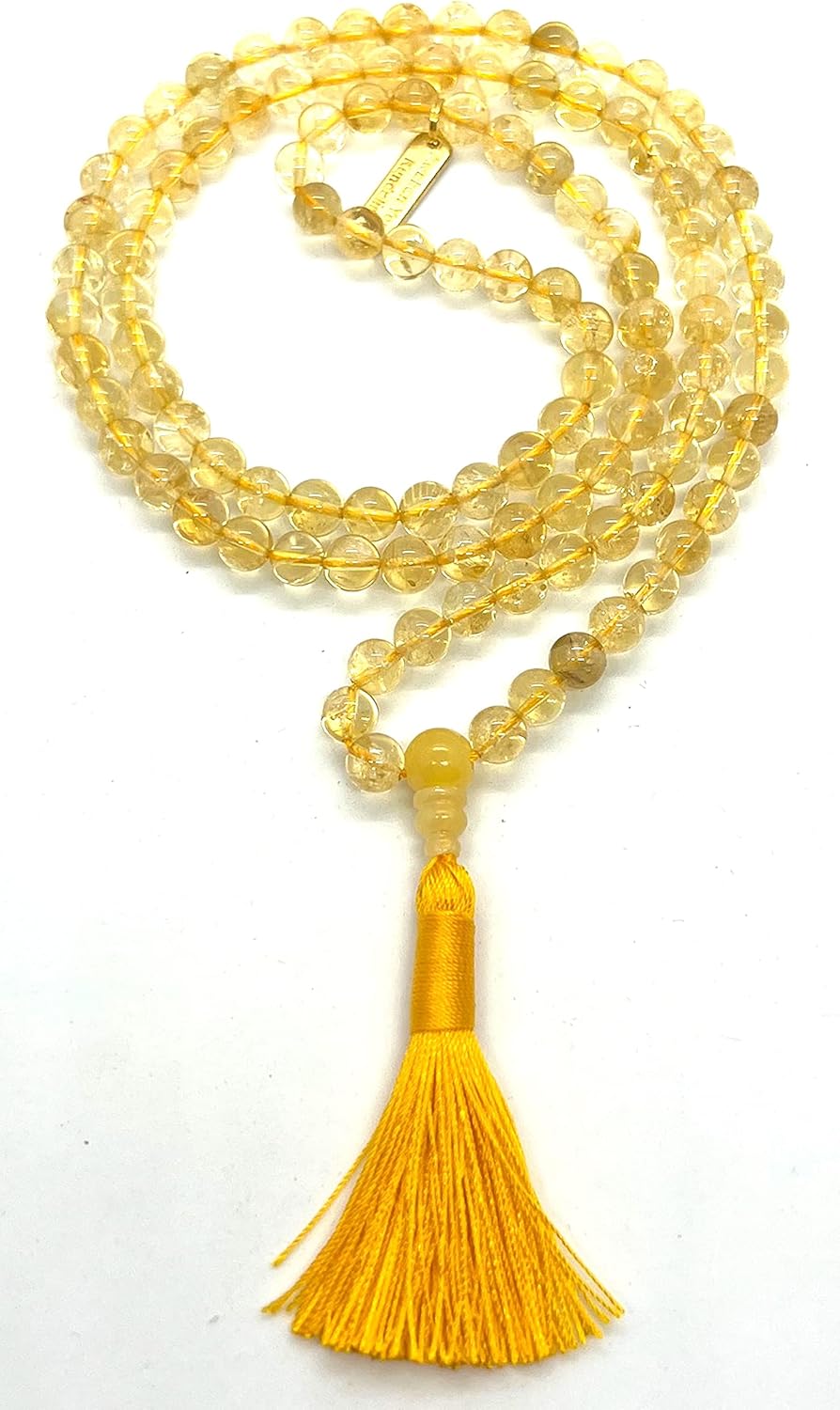 Citrine Mala Necklace, 8mm 108 Beads, Birthstone & Chakra Energy - Image 6