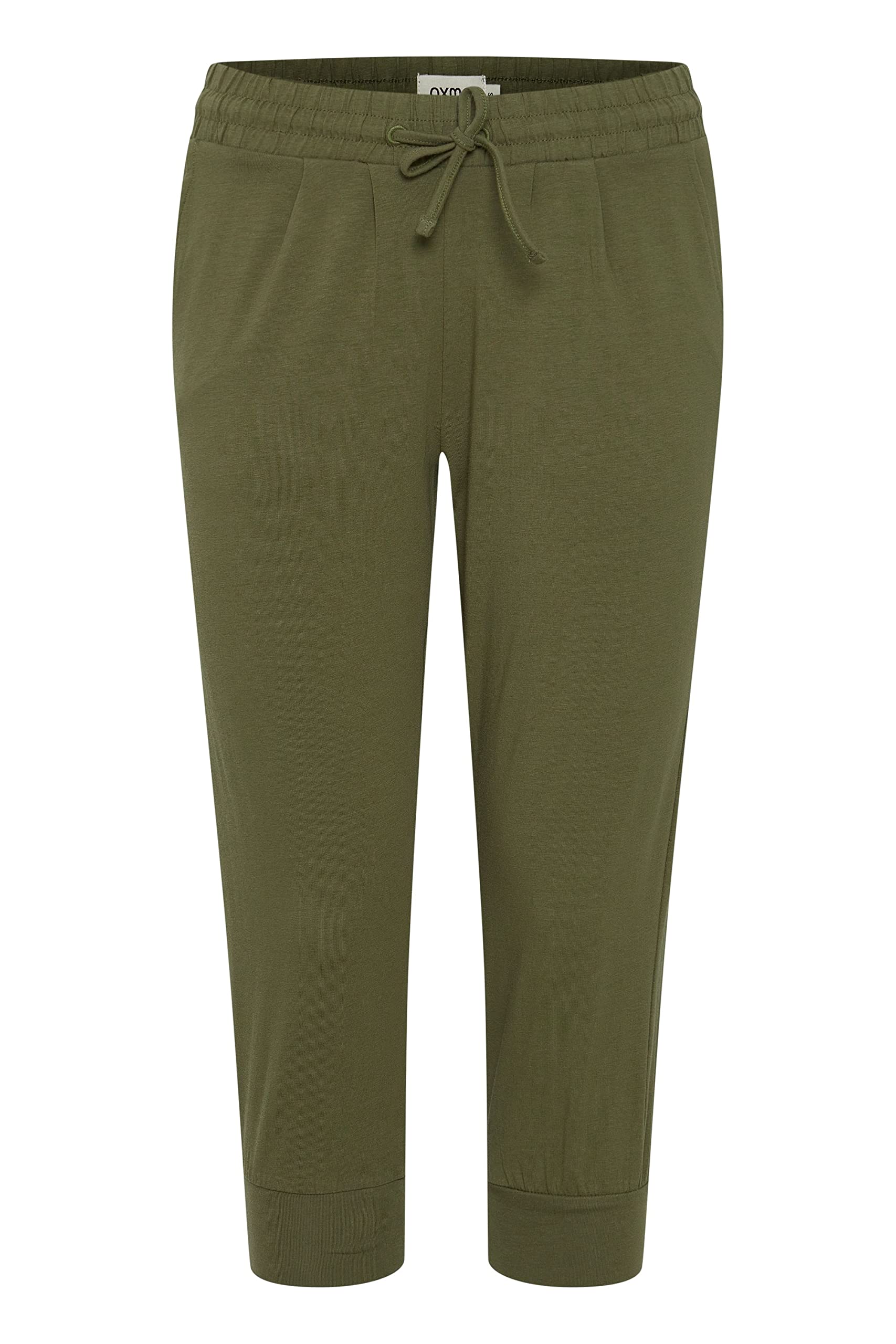 OXMO OXOdda Damen Hose Stoffhose Caprihose Single Jersey Baumwolle mit Stretch Kurze Joggpant mit elastischem Bund und Kordelzug Regular Fit