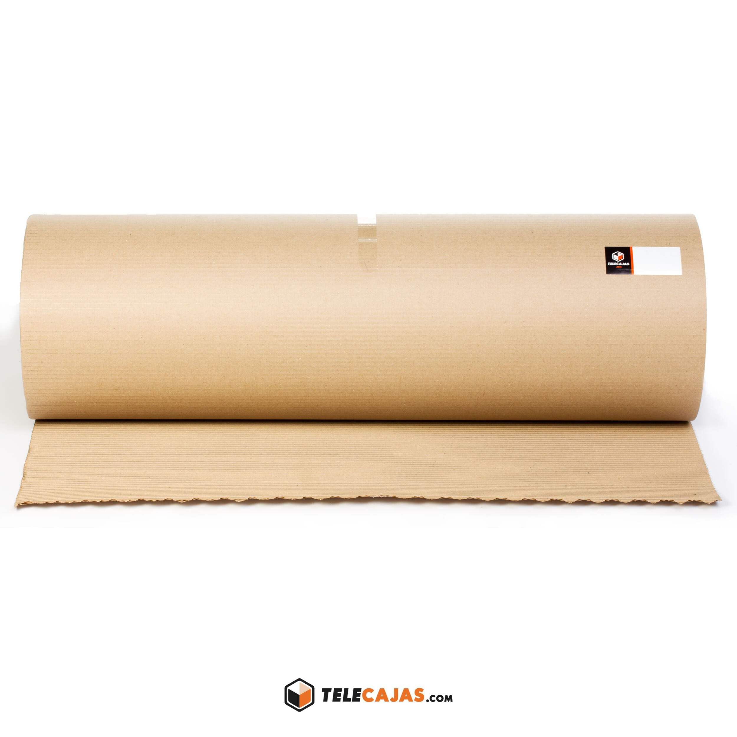 TELECAJAS | Rollo Cartón Ondulado 90 cm x 25 m | Kraft Reforzado y Resistente | Protector Ecológico para Embalaje, Mudanzas, Suelos y Trabajos de Pintura