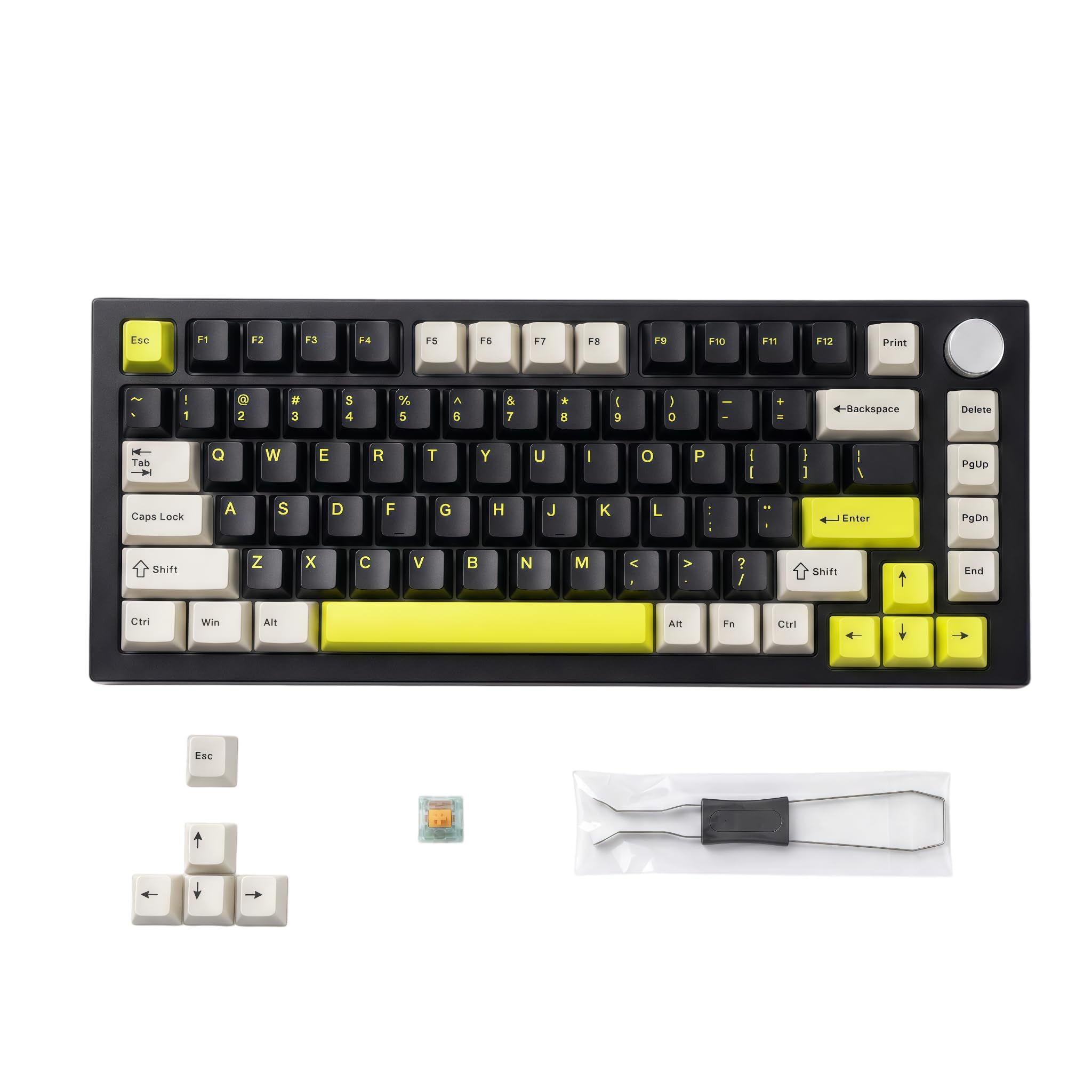 Tastiera meccanica sostituibile a caldo al 75%, supporto con guarnizione cablata e layout TKL, tastiera personalizzata retroilluminata RGB per PC, laptop, giocatori Windows, digitazione (nero)