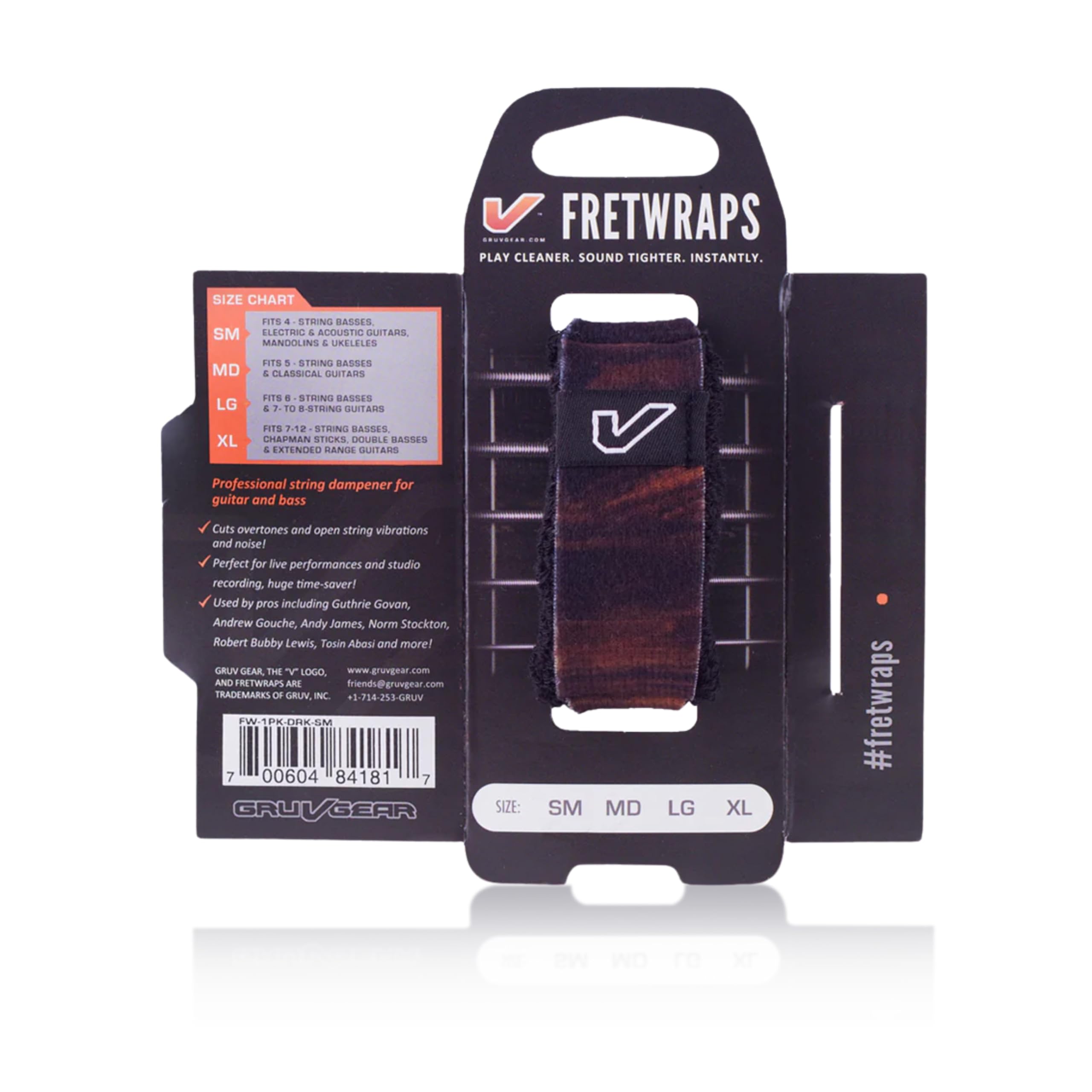 Gruv Gear FretWraps String Muter 1-Pack (Black, Medium) (FW-1PK-MD) — view 28