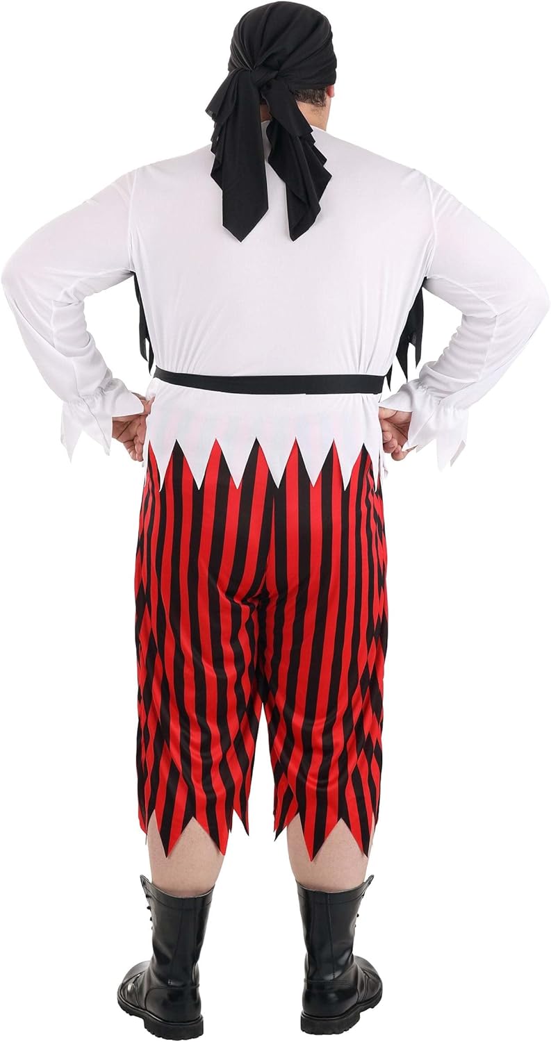 Plus Size Classic Pirate Costume for Adults| Buccaneer Costumes for Men | Pirate Outfit for Caribbean Cosplay - Image 3