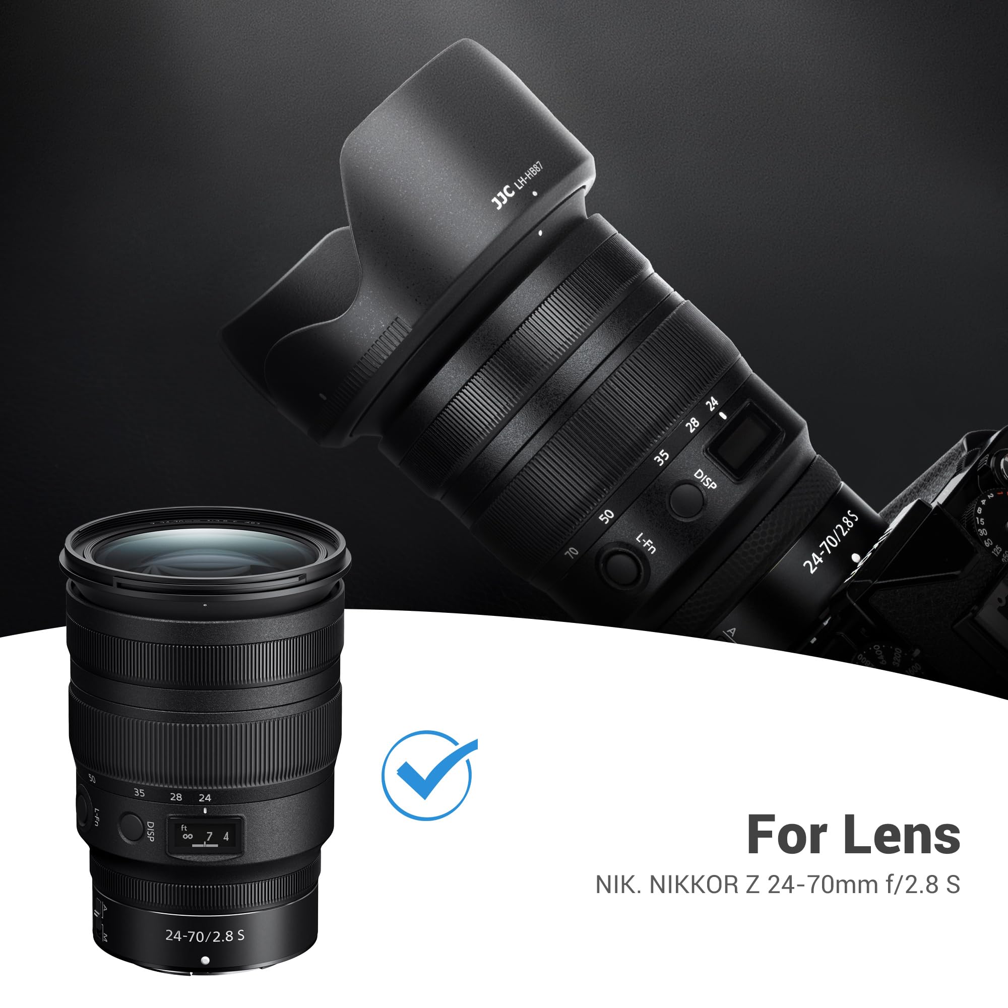 Image secondaire de Pare-soleil JJC LH-HB87 pour objectif Nikon NIKKOR Z 24-70 mm f/2.8 S