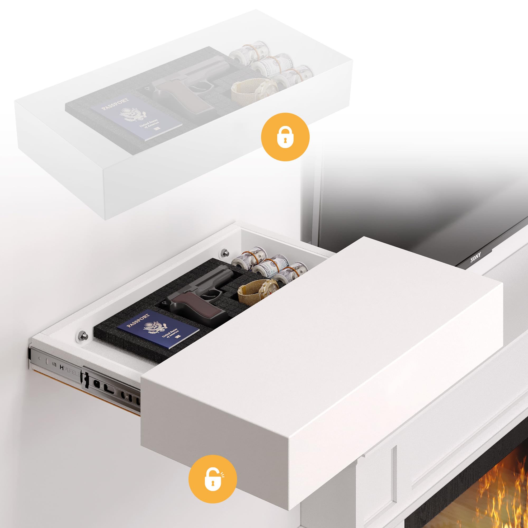 Elder Welder Concealment Shelf with Secret Sliding Drawer | 24 inch X 12 inch | Hidden Wall Safe Shelf | Hidden Concealment Furniture | Hidden Compartment for Valuables | Hidden Storage Wall Decor