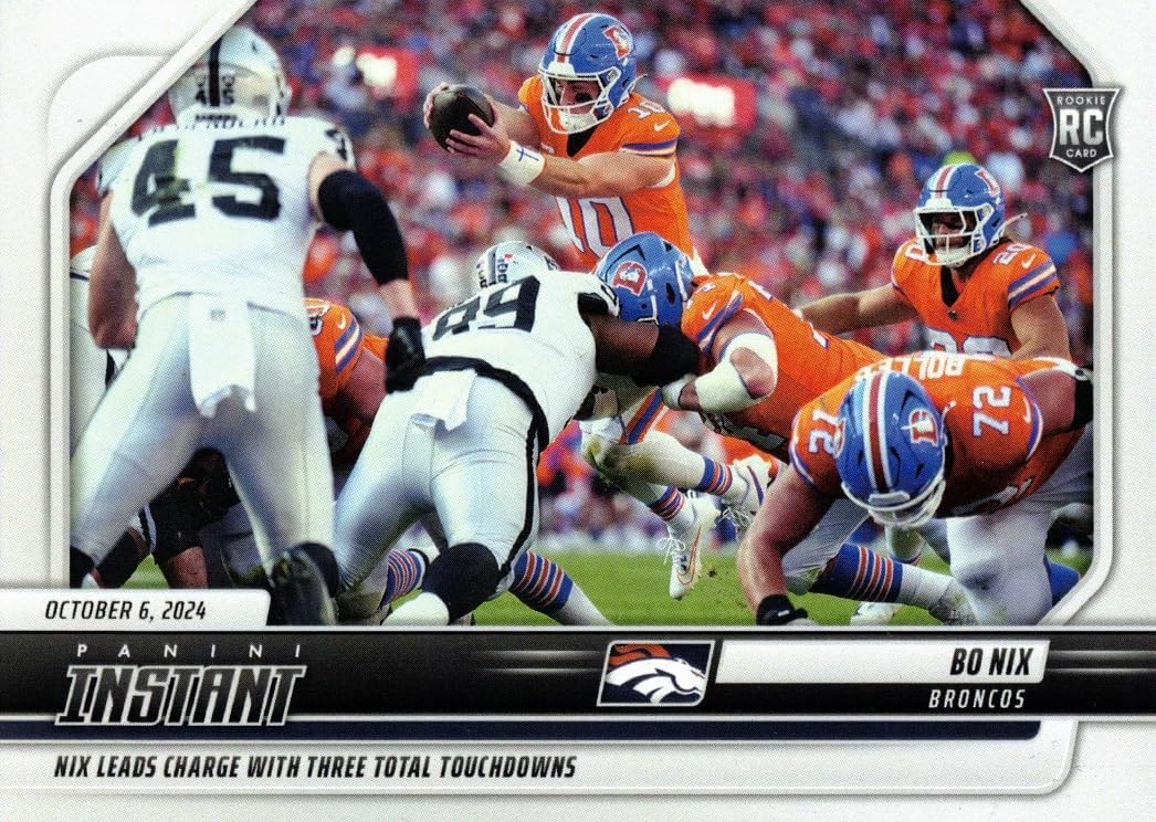 2024 Panini Instant Football #74 Bo Nix Rookie Card Broncos - Only 333 made!