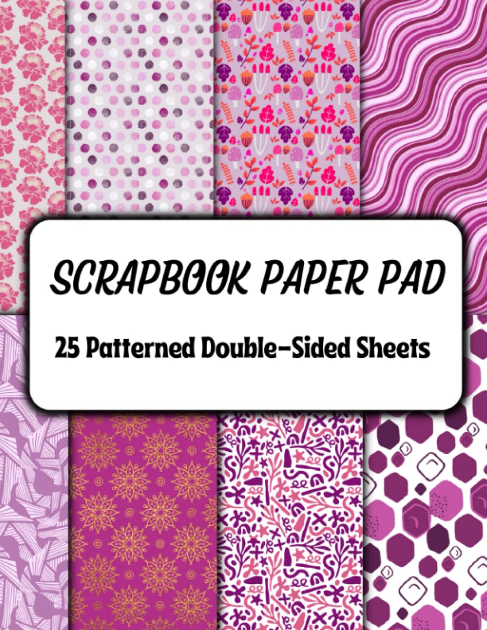 Scrapbook Paper Pad 25 Patterned DoubleSided Sheets Pink Patterns