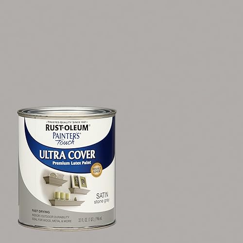 Miniatura 24 de Rust-Oleum Painters Touch, Ultra Cover 2X, 1994502 - Pintura de látex, color almendra, 1 cuarto de galón Almendra brillante