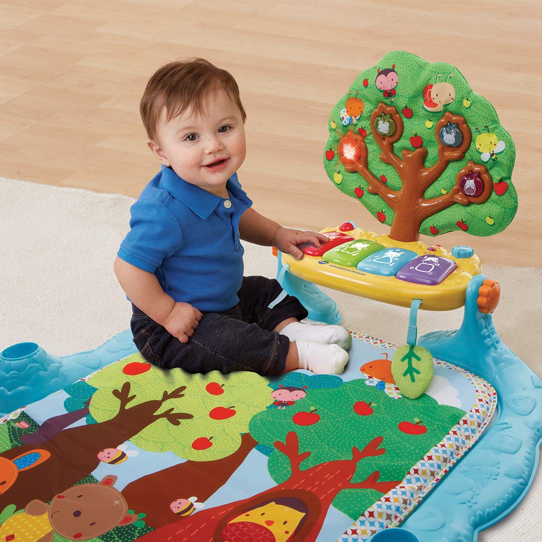 VTech - Jardin Enchanté des P'tits Copains, Tapis d'Éveil Bébé, Jeu Musical et Évolutif, Jouet d'Activité et de Développement, Piano Interactif, Hochets, Cadeau de Naissance - Contenu en Français