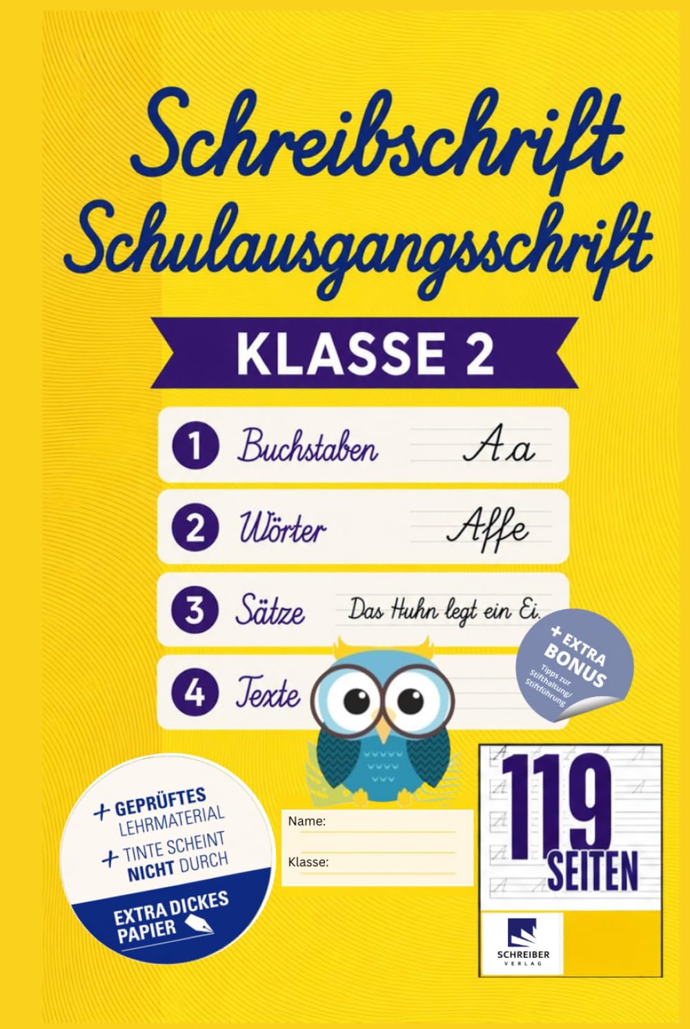 SCHREIBER VERLAG | Schreibschrift Übungsheft Klasse 2 [inklusive Bastelspiele & Lernwelt] Buchstaben lernen, Wörter und Sätze spielerisch lernen | ... | schreibschrift übungsheft |