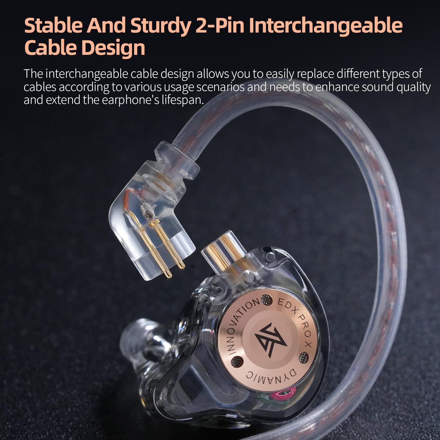 KZ EDX Pro X Auricolari in-ear HiFi IEM, monitor di bassi profondi con cavo rimovibile, per cantanti DJ audiofili