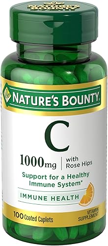 Bounty de la naturaleza Vitamina C + Rose Hips, soporte inmune, 1000 mg, cápsets recubiertas, 100 ct