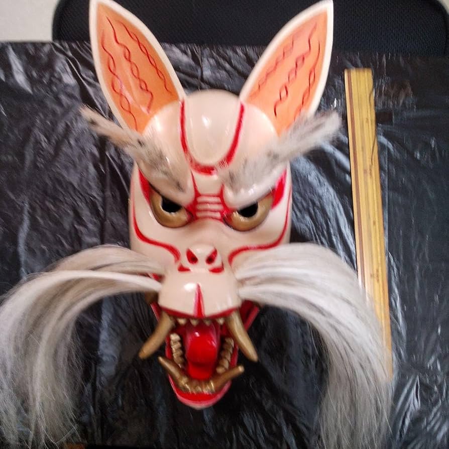 祭り面・「悪狐」・木彫品 祭り面・「悪狐」・木彫品