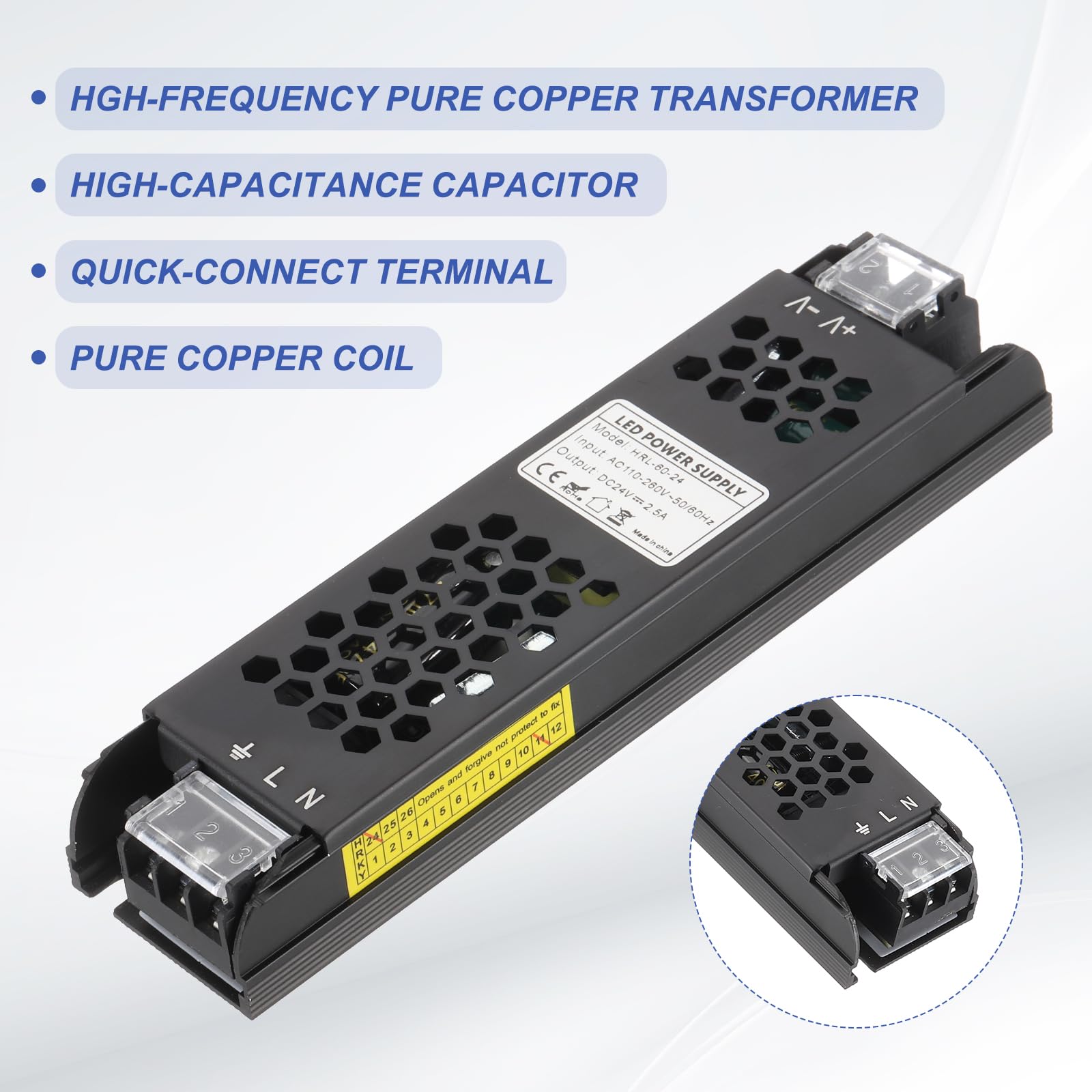 PATIKIL 12V 9W LED Power Supply – IP44 Waterproof Transformer, 750mA, For Fairy Lights, Projectors, String Lights (Black)