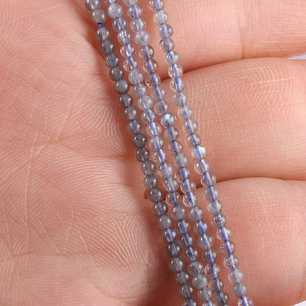 Natural Stone Beads Round Polished Flash Labradorite Stone Charms for Jewelry Making Bracelet Necklace 2mm 2 Strands - Image 4