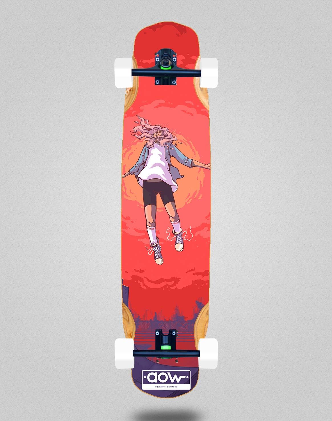 Aow Skate Skateboard Longboard Complete Mix Bamboo 38x8.45 Floating Skate