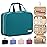 HOTOR Travel Toiletry Bag w/Hanging Hook - Spacious Toiletry Bag Essentials for Women & Men, Makeup Bag/Big Comparment, Waterproof for Travel Accessories, Medium, Teal