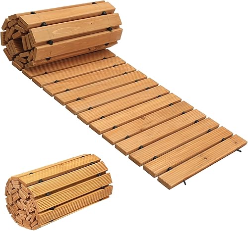 Camino de jardín de madera de 8 pies, camino de jardín decorativo para exteriores, resistente a la intemperie, antideslizante, adoquines de madera disponible en Yaxa El Salvador