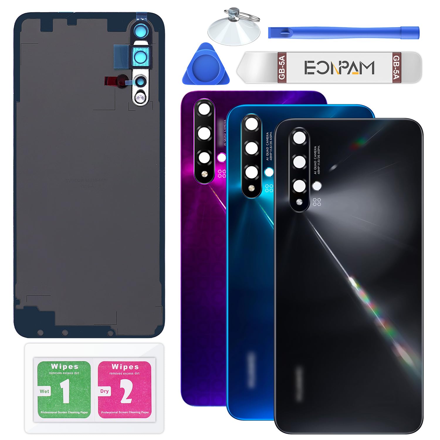 Amazon.com: Eonpam Back Cover Glass for Huawei Nova 5T YAL-L21/L61