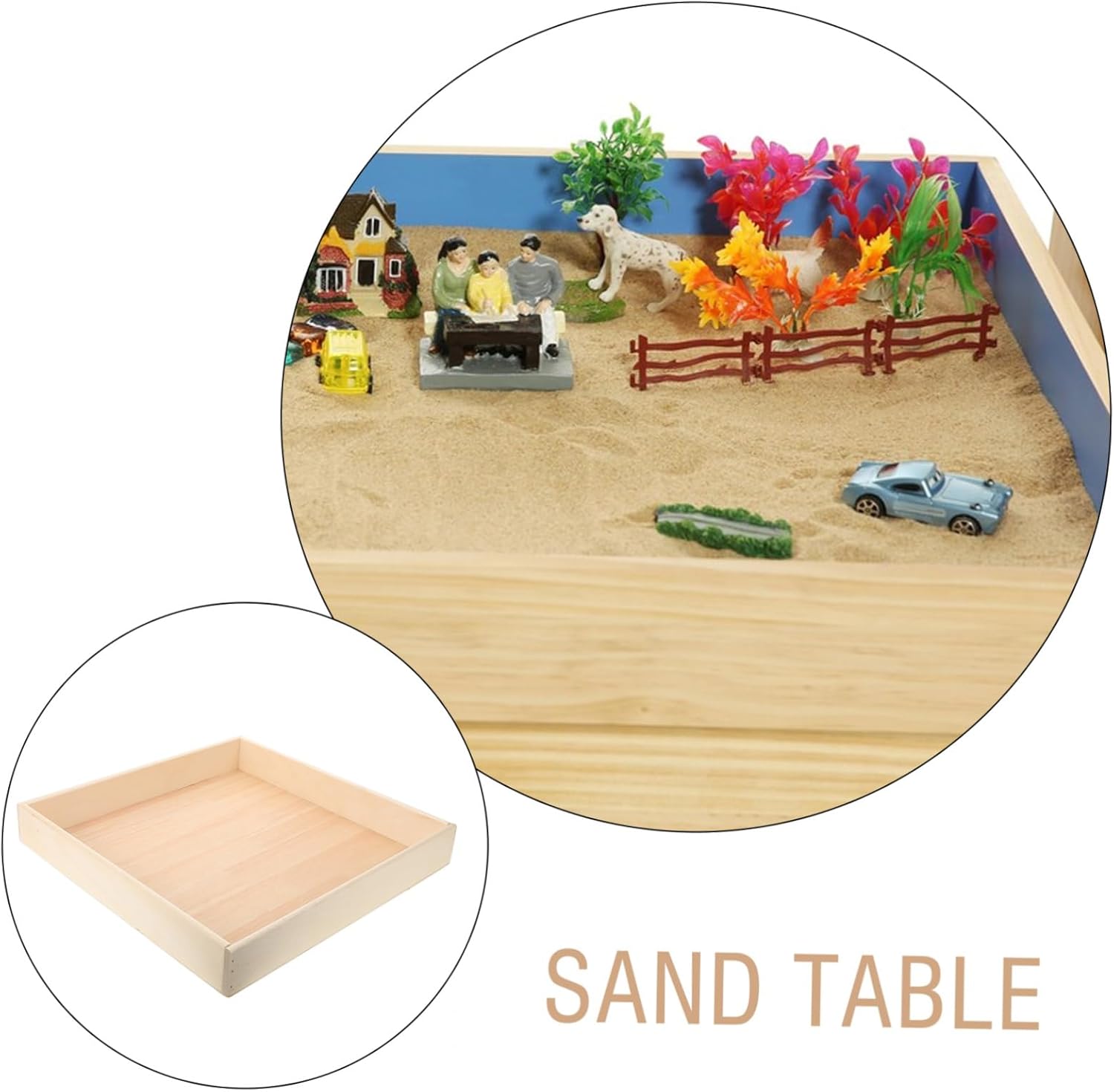 DECHOUS Boys and Girls Wooden Sandbox for Indoor and Outdoor Tray for Engaging Activities Compact for Fun and Exploration