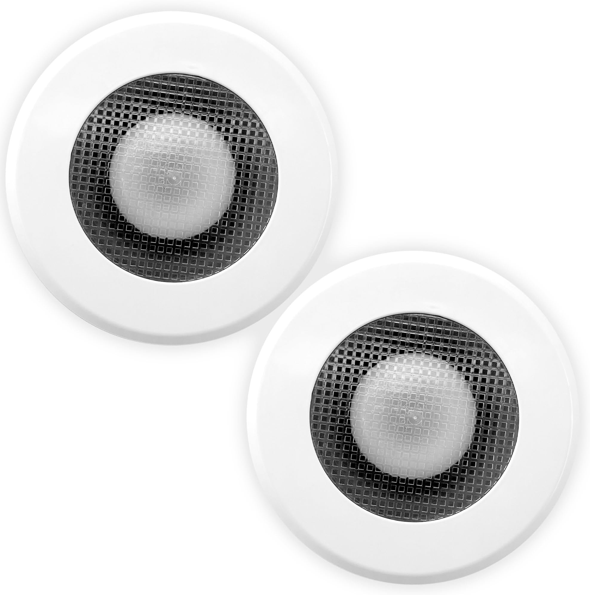 Recessed Light Cover Kit for Indoor and Outdoor Ceiling - Replacement Kit for Canned Lighting Fixtures, and LED Retrofit Downlights, Includes Mounting Ring, Trim Plate, and Screen, Paintable - 2 packs