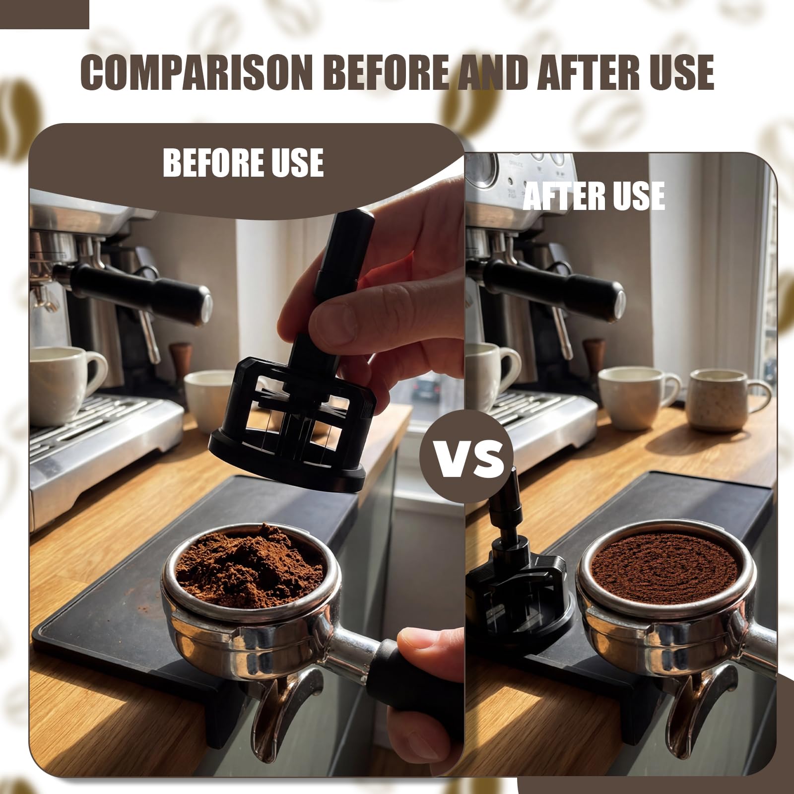 Aguja de espresso, WDT Tools 58 mm, herramienta de distribución de espresso con 10 agujas para barista, altura de aguja ajustable, dispensador de café magnético giratorio para una extracción uniforme