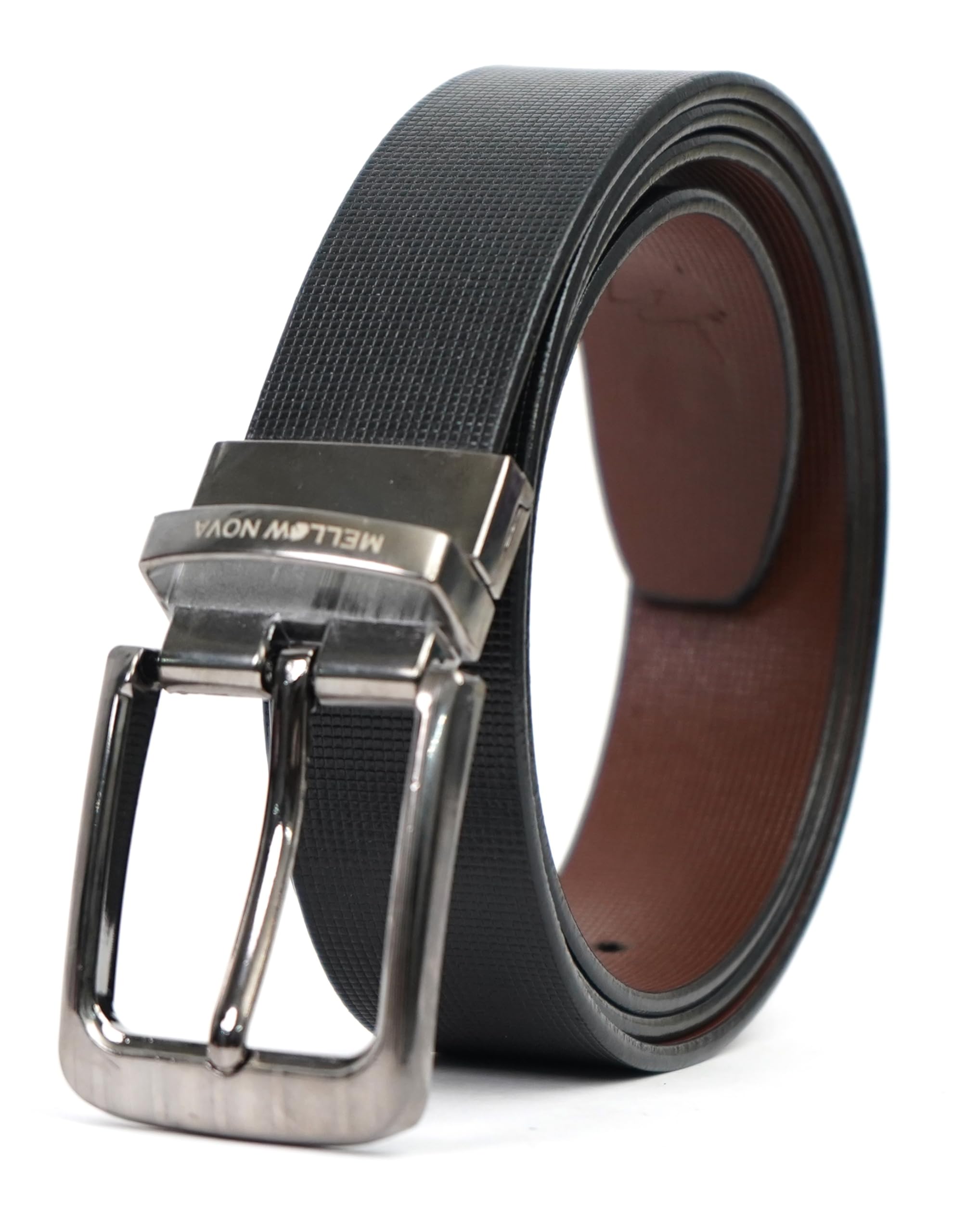 NM MELLOW NOVA Genuine Leather Belt for Men | Adjustable Classic Design Casual/Formal Reversible Belt for Men with Durable Metal Buckle | Mens Leather Belt Perfect for Jeans, Trousers-image-13