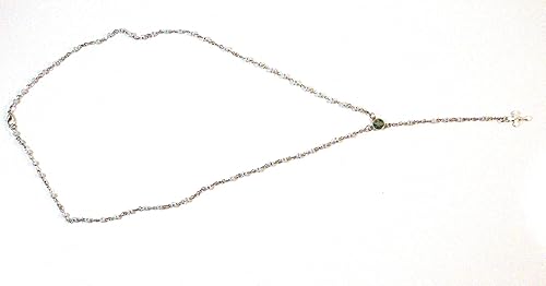 Miniatura 4 de Ooki Rosario de ángel guardián en frascos de vidrio con cuentas blancas rosario plata católico crucifijo católico collar de 12 piezas, Vidrio, Sin