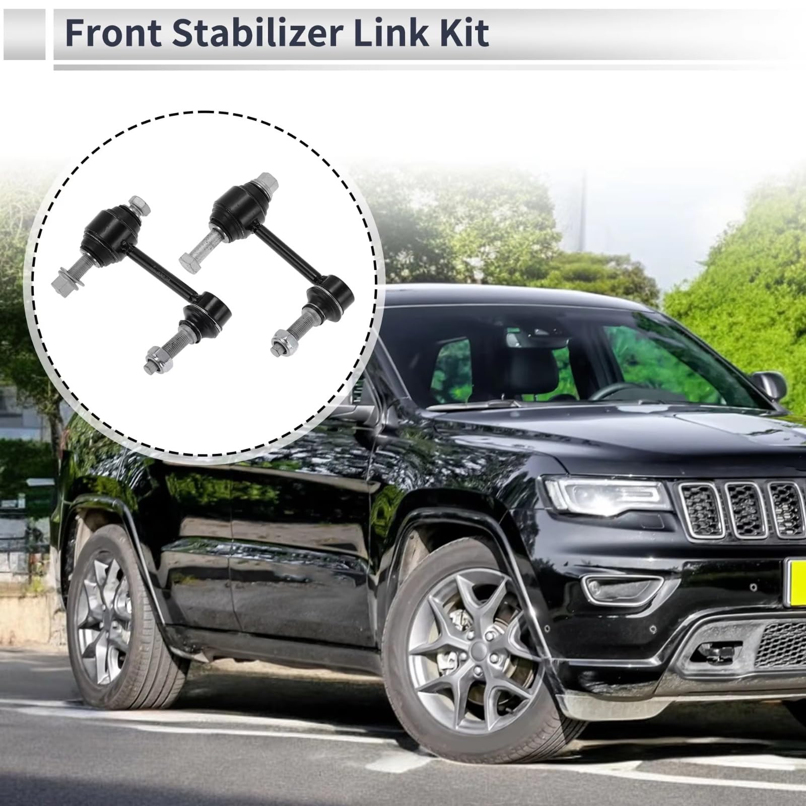 1 par de bieletas de Barra estabilizadora Delantera para autom贸vil K750887 compatibles con Jeep Grand Cherokee 2016 2017 2018 2019 2020 2021