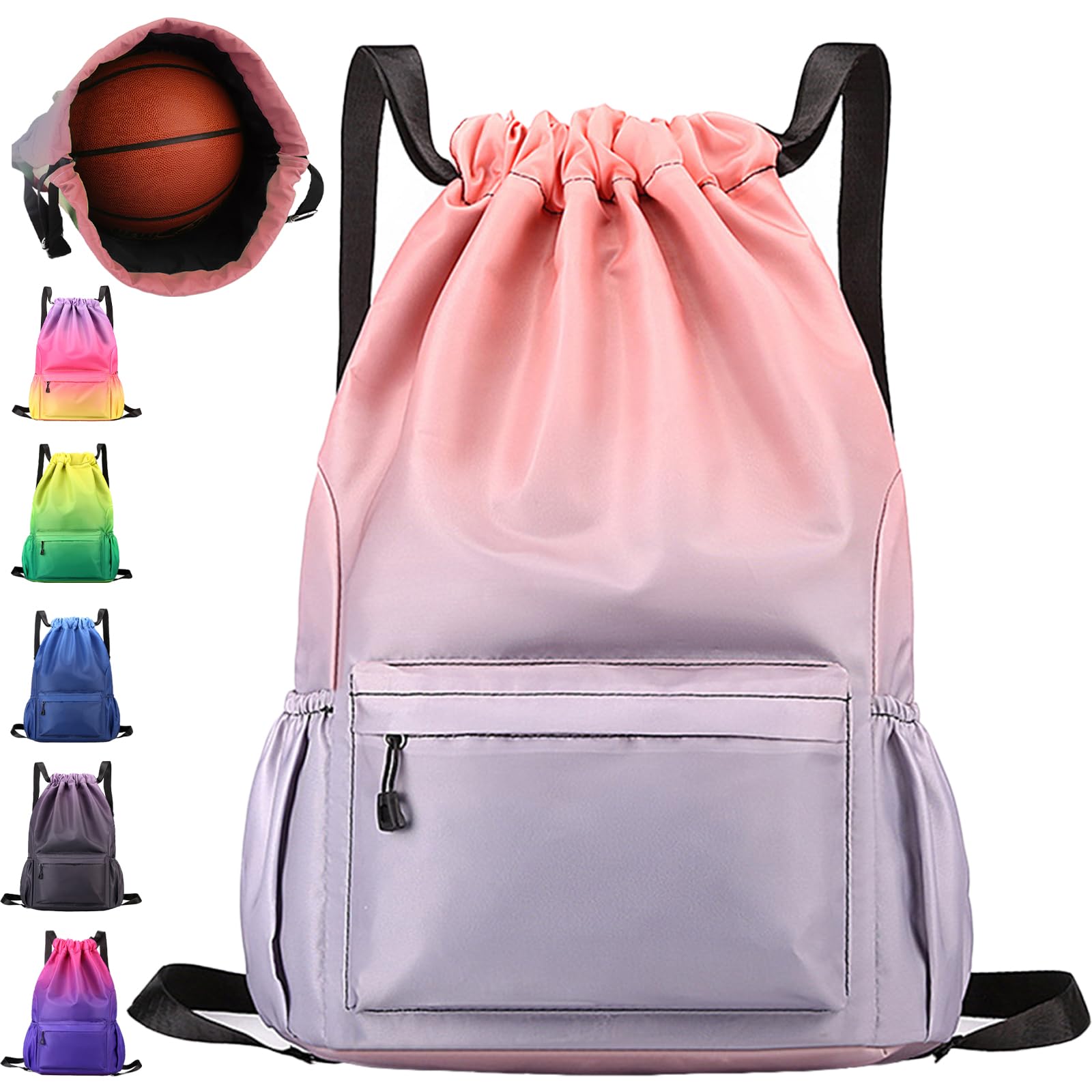 Waterproof Drawstring Bags,Sports Backpacks Colorful,Unisex Draw String Bag — image 1
