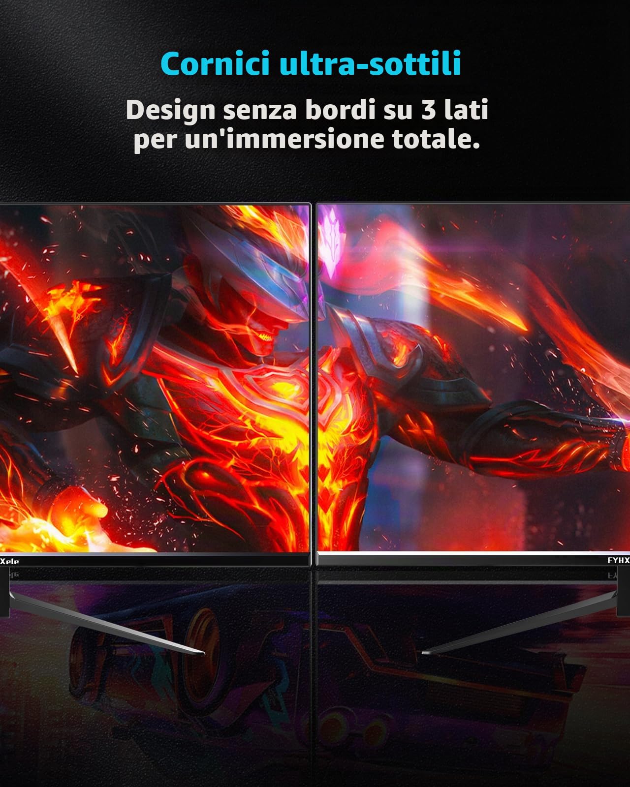 FYHXele Monitor da Gaming 24 Pollici 180Hz 1080P IPS 1ms MPRT Monitor per PC con Supporto per 144Hz/165Hz/180Hz AMD Freesync Premium Display Eye Care DisplayPort HDMI