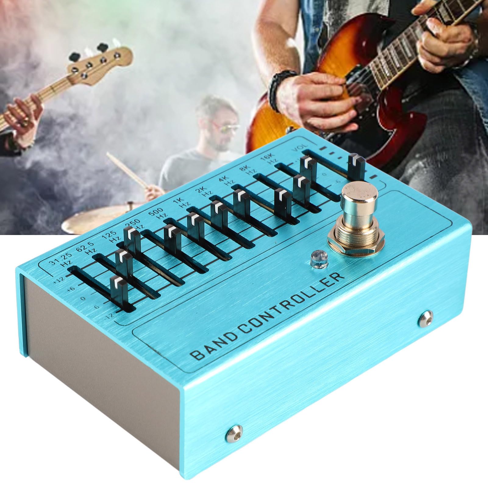 Preamplificatore per Tono di Chitarra con Controller di Banda per Musicisti, Amplificatore EQ a 10 Bande in Lega di Alluminio Resistente, Regalo Perfetto per gli Amanti della Chitarra