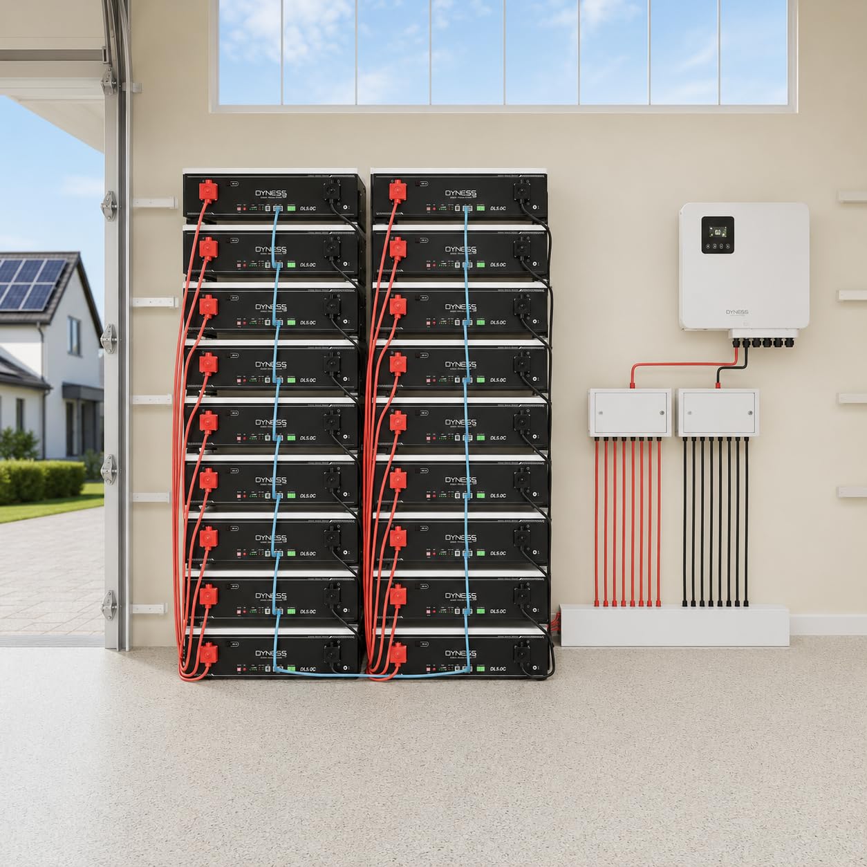 Batterie LiFePO4 da 48V(51.2V) 100Ah con BMS100A, WiFi, Supporto CAN & RS485, Batteria Solare al Litio Ferrofosfato da 5.12kWh per Impianto Solare Completo, Sistema Fotovoltaico