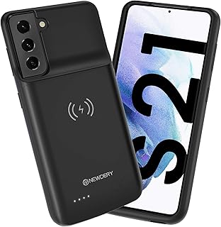 NEWDERY Galaxy S21 Battery Case Qi Wireless Charging Compatible, 4800mAh Extended Power Case Slim Protective Portable Charger Case Rechargeable for Samsung Galaxy S21 5G (6.2