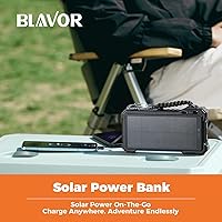 Vista 7 de BLAVOR Banco de Energía Solar 20000mAh con Cables Incorporados, Cargador Inalámbrico para Apple Watch, Paquete de Batería de Carga Rápida de 20W