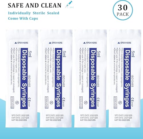 Miniatura 7 de Paquete de 35 jeringas de plástico de 0.11 onzas líquidas sin aguja, punta de catéter sellada individualmente para líquidos, estériles, herramientas