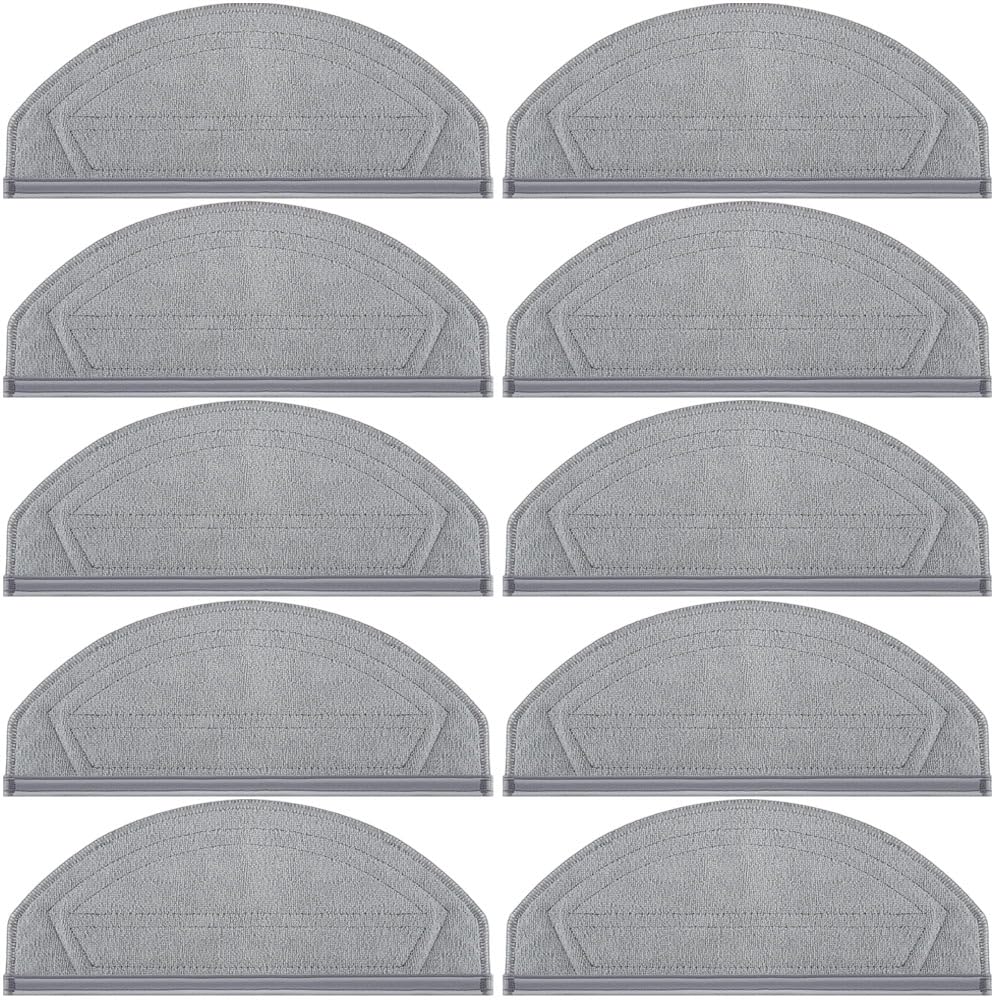 Hacobest Grey 10Pcs Mop Pads For Roborock Saros 20 Sonic Vacuum Accessories