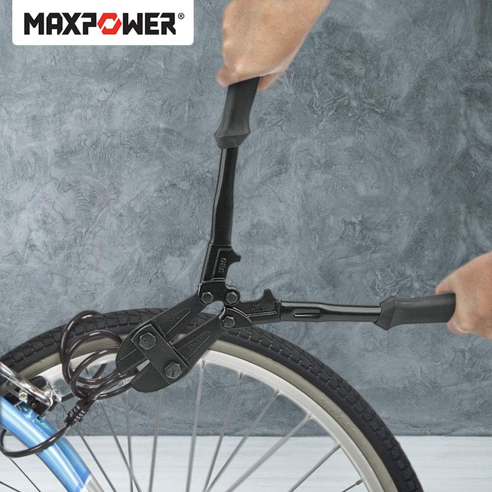 MAXPOWER 14-Inch Heavy Duty Bolt Cutter, Hardened Chrome Molybdenum Steel Blade, Ergonomic Rubber Handle