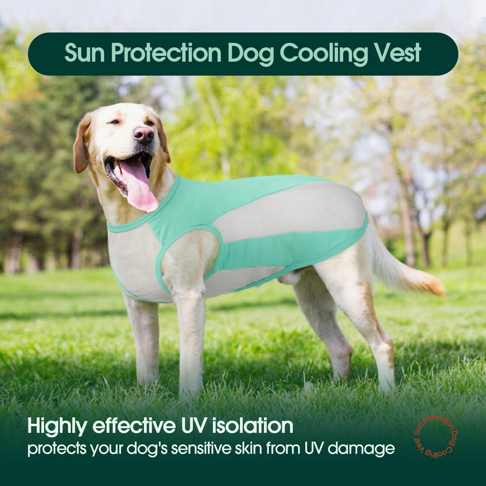 U-COSBX02L Sonnenschutz-Hunde-Shirt Mit Dino-Design - Kühlend, UV-Schutz 50