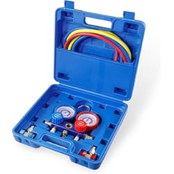 Compresor Aire Acondicionado Passat B5 CCLIFE Manometros Aire Acondicionado Coche,Kit R134a Carga Gas Manómetros de Refrigeración R12