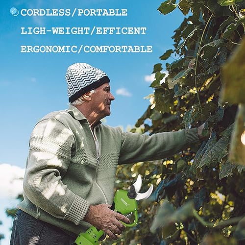 Miniatura 5 de Laecabv Tijeras eléctricas para cortar ramas, batería de iones de litio de 21 V, 1.181 in, inalámbricas, tijeras de podar para jardín, frutales,