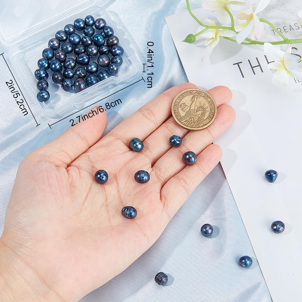 Beebeecraft 1 Boîte De 40 Perles De Culture Naturelle D'Eau Douce à Grand Trou Connecteur Ovale Pour Boucle D'Oreille Bracelet Fabrication De Bijoux à Faire Soi-Même