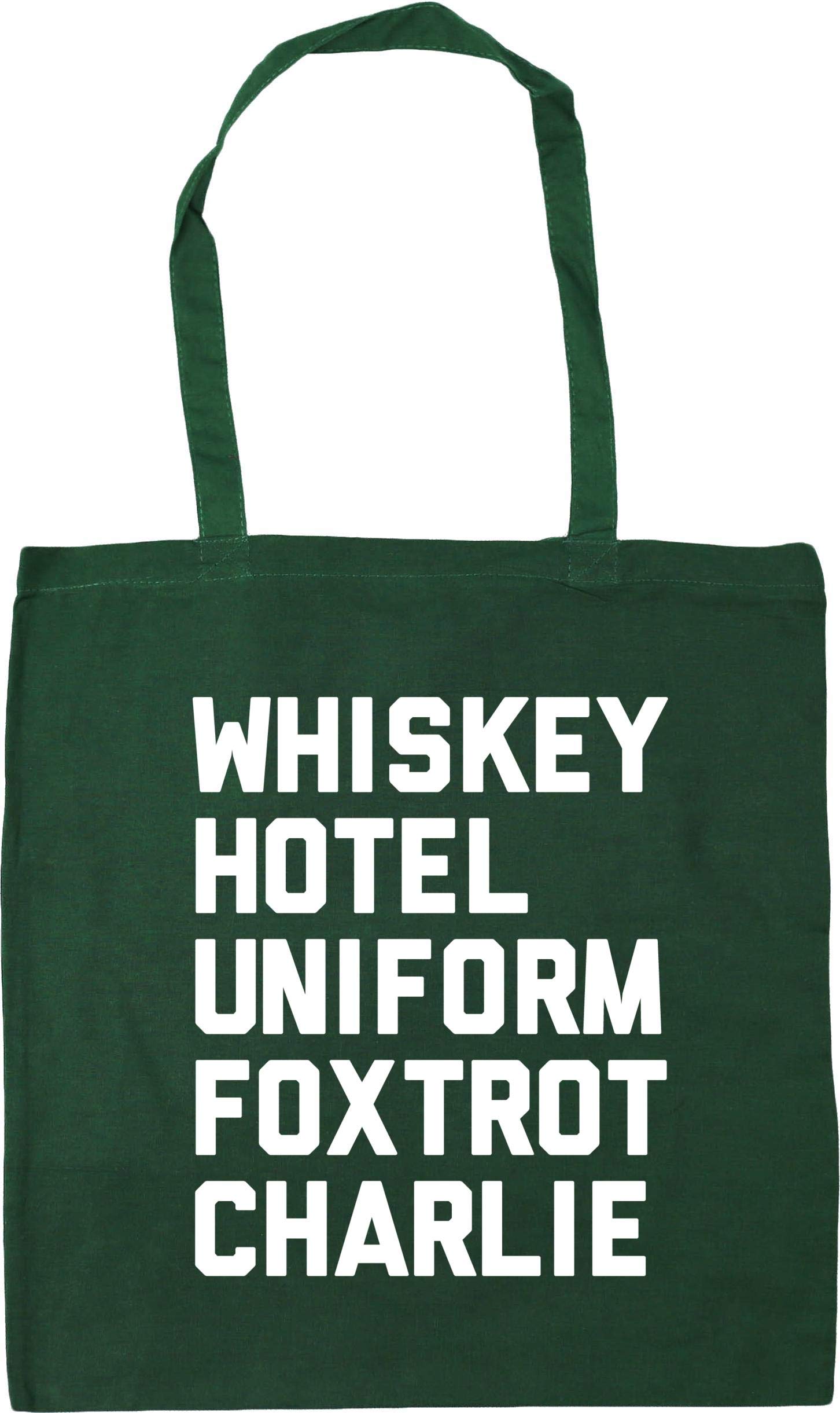 HippowarehouseWhiskey Hotel Uniform Foxtrot Charlie Tote Shopping Gym Beach Bag 42cm x38cm, 10 litres