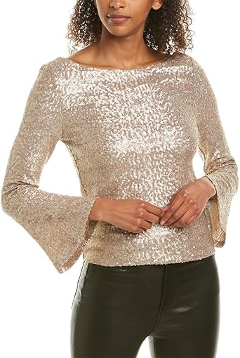 Bell sleeve sequin top Clearance