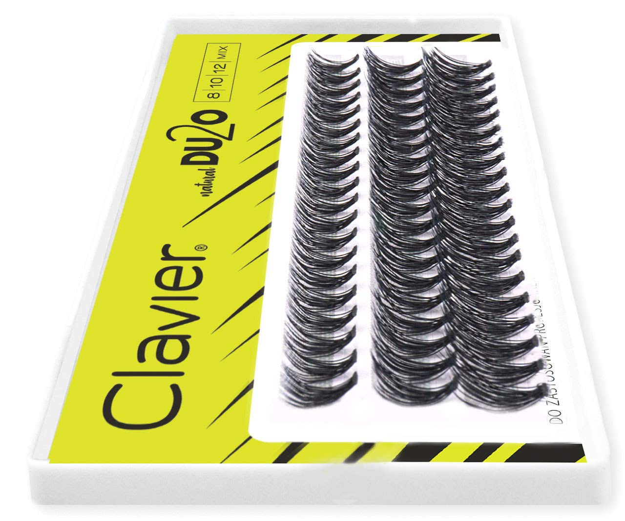 Clavier Ciglia artificiali in ciuffi Du2o Doppio volume | Ciglia a ciuffo | Diverse lunghezze da 8 a 14 mm | Ultra volume, per un look perfetto