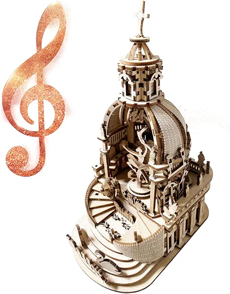 Wooden 3D Puzzle for Adults Music Box Mechanical Model Kits Wood DIY Crafts Kit to Build Gift for Men Women Age 14+ Years Old